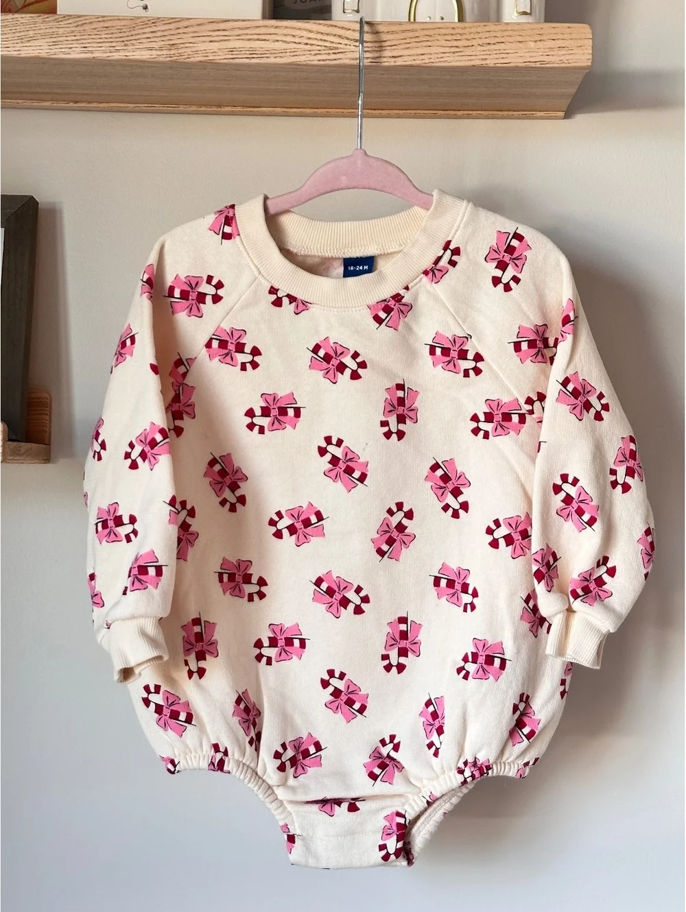 Old Navy Candy Cane Sweatshirt Bubble Sz 18-24m